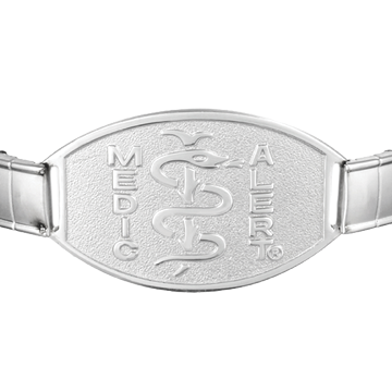 QR Code Embossed Medical ID Bracelet Stainless Steel | MedicAlert